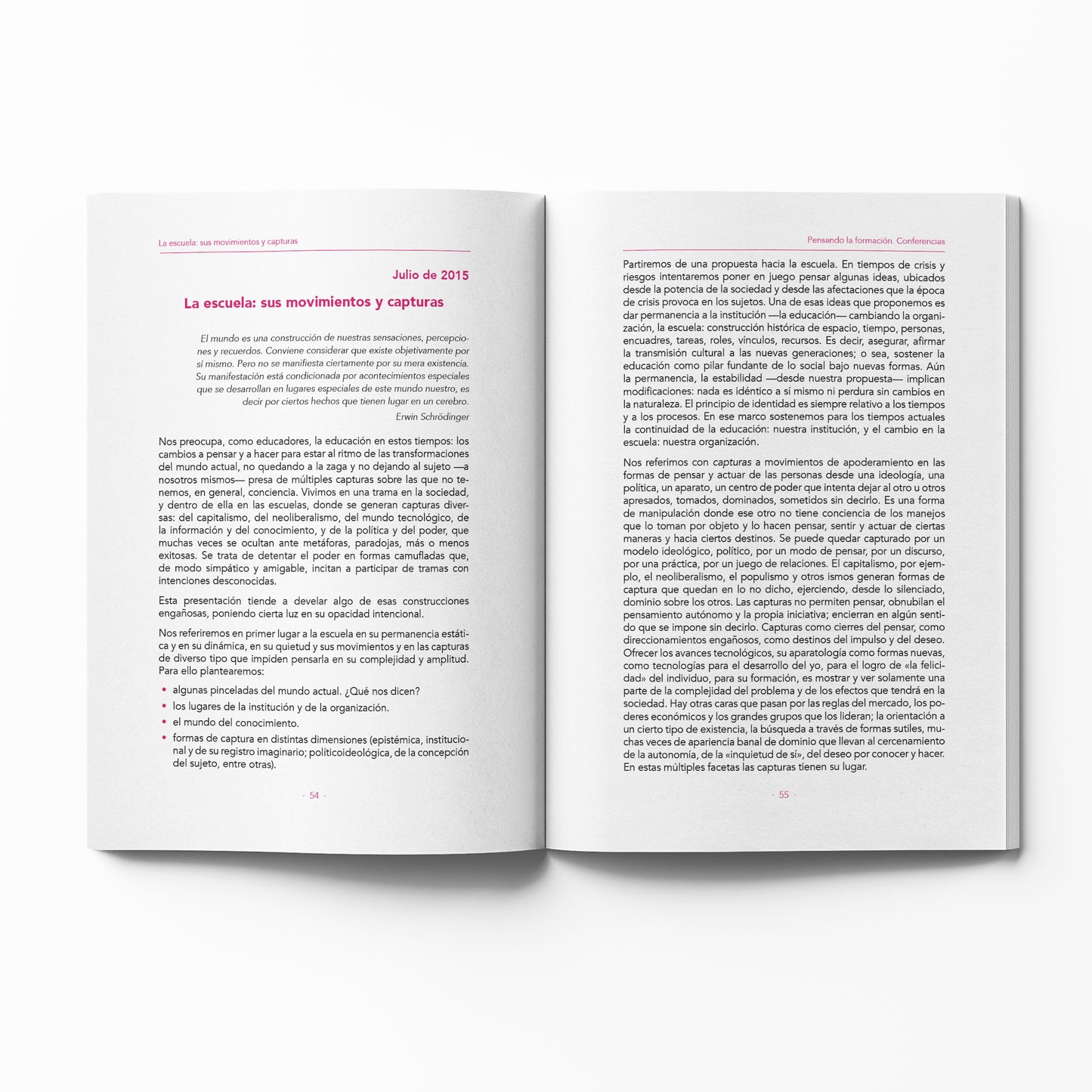 Pensando la formación. Conferencias